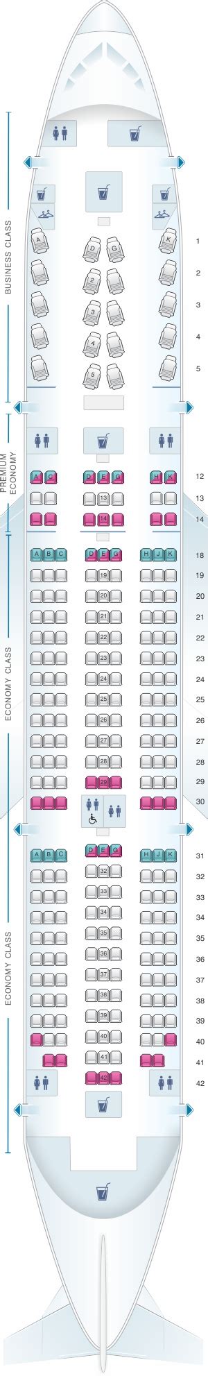 Seat map of Air Canada Boeing 787.